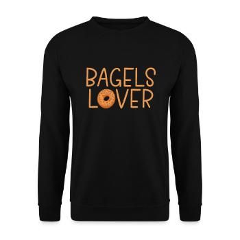 Cadeaux Bagel Bagel Lover - Sweat-shirt Unisexe - noir - Devant - Alina (178cm) & Michal (187cm)