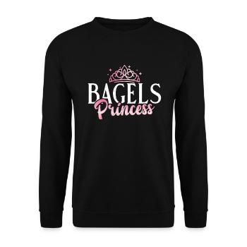 Cadeaux Bagel Bagel Lover - Sweat-shirt Unisexe - noir - Devant - Alina (178cm) & Michal (187cm)