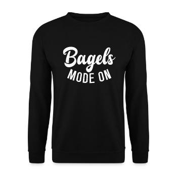 Bagel Gifts Bagel Lover - Unisex Sweatshirt - black - Front - Alina (178cm) & Michal (187cm)