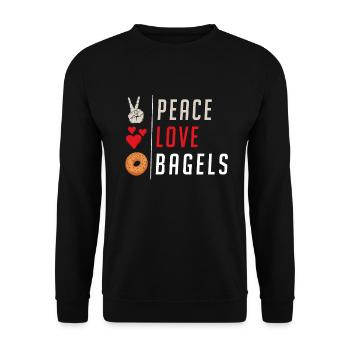 Cadeaux Bagel Bagel Lover - Sweat-shirt Unisexe - noir - Devant - Alina (178cm) & Michal (187cm)