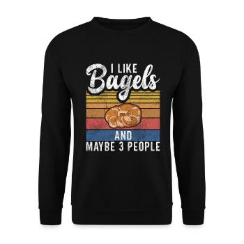 Cadeaux Bagel Bagel Lover - Sweat-shirt Unisexe - noir - Devant - Alina (178cm) & Michal (187cm)