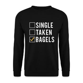 Bagel Gifts Bagel Lover - Unisex Sweatshirt - black - Front - Alina (178cm) & Michal (187cm)