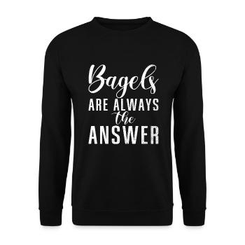 Cadeaux Bagel Bagel Lover - Sweat-shirt Unisexe - noir - Devant - Alina (178cm) & Michal (187cm)