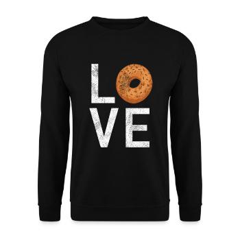 Bagel Gifts Bagel Lover - Unisex Sweatshirt - black - Front - Alina (178cm) & Michal (187cm)
