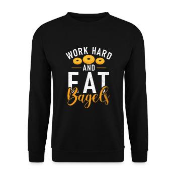 Cadeaux Bagel Bagel Lover - Sweat-shirt Unisexe - noir - Devant - Alina (178cm) & Michal (187cm)