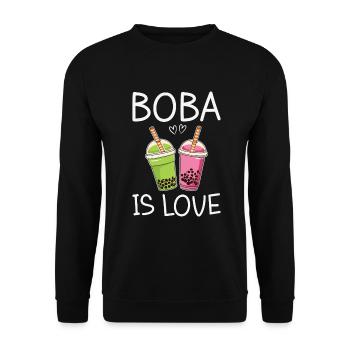 Bubble Tea Lover Gift - Unisex Sweatshirt - black - Front - Alina (178cm) & Michal (187cm)