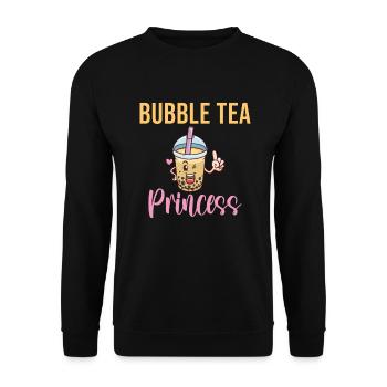 Bubble Tea Lover Gift - Unisex Sweatshirt - black - Front - Alina (178cm) & Michal (187cm)