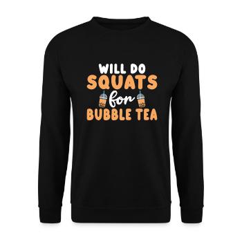 Bubble Tea Lover Gift - Unisex Sweatshirt - black - Front - Alina (178cm) & Michal (187cm)
