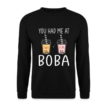 Bubble Tea Lover Gift - Unisex Sweatshirt - black - Front - Alina (178cm) & Michal (187cm)