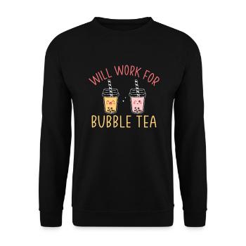 Bubble Tea Lover Gift - Unisex Sweatshirt - black - Front - Alina (178cm) & Michal (187cm)