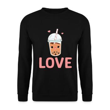 Bubble Tea Lover Gift - Unisex Sweatshirt - black - Front - Alina (178cm) & Michal (187cm)