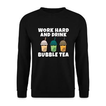Bubble Tea Lover Gift - Unisex Sweatshirt - black - Front - Alina (178cm) & Michal (187cm)