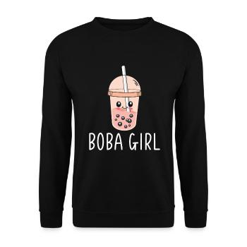 Bubble Tea Lover Gift - Unisex Sweatshirt - black - Front - Alina (178cm) & Michal (187cm)