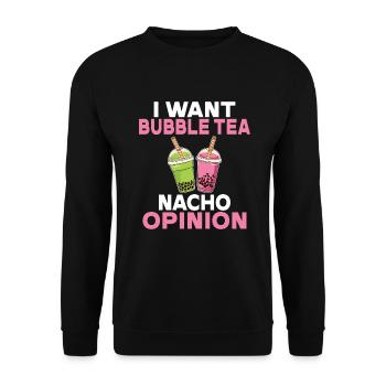 Bubble Tea Lover Gift - Unisex Sweatshirt - black - Front - Alina (178cm) & Michal (187cm)