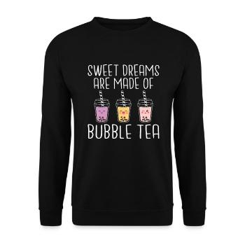 Bubble Tea Lover Gift - Unisex Sweatshirt - black - Front - Alina (178cm) & Michal (187cm)