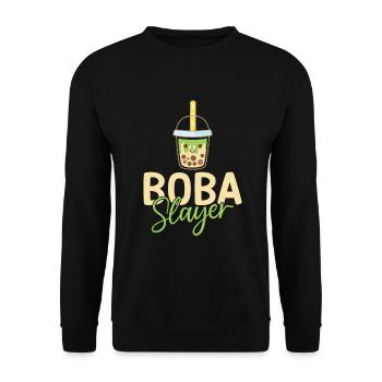 Bubble Tea Lover Gift - Unisex Sweatshirt - black - Front - Alina (178cm) & Michal (187cm)