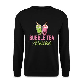 Bubble Tea Lover Gift - Unisex Sweatshirt - black - Front - Alina (178cm) & Michal (187cm)