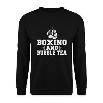 Bubble Tea Lover Gift - Unisex Sweatshirt - black - Front - Alina (178cm) & Michal (187cm)