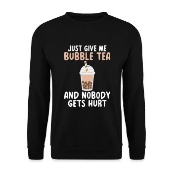 Bubble Tea Lover Gift - Unisex Sweatshirt - black - Front - Alina (178cm) & Michal (187cm)