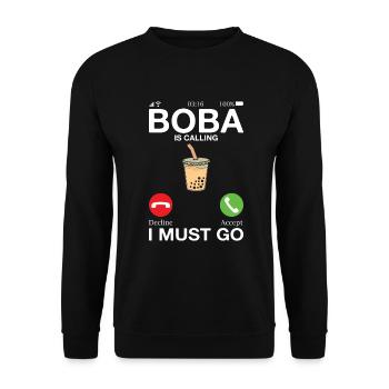 Bubble Tea Lover Gift - Unisex Sweatshirt - black - Front - Alina (178cm) & Michal (187cm)