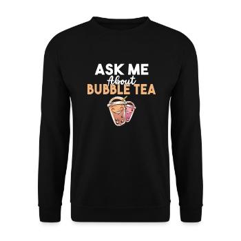 Bubble Tea Lover Gift - Unisex Sweatshirt - black - Front - Alina (178cm) & Michal (187cm)