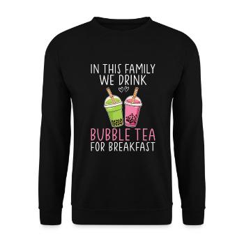 Bubble Tea Lover Gift - Unisex Sweatshirt - black - Front - Alina (178cm) & Michal (187cm)