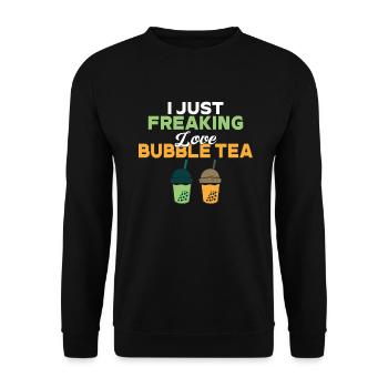 Bubble Tea Lover Gift - Unisex Sweatshirt - black - Front - Alina (178cm) & Michal (187cm)