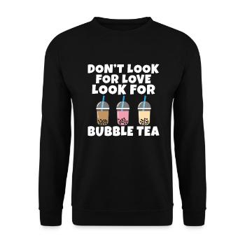 Bubble Tea Lover Gift - Unisex Sweatshirt - black - Front - Alina (178cm) & Michal (187cm)
