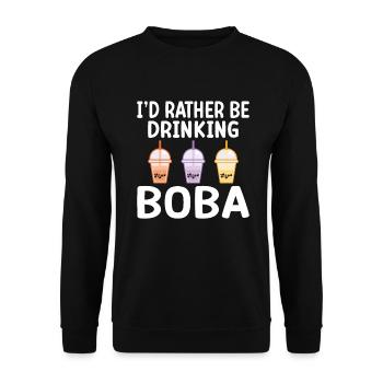 Bubble Tea Lover Gift - Unisex Sweatshirt - black - Front - Alina (178cm) & Michal (187cm)