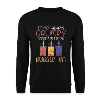 Bubble Tea Lover Gift - Unisex Sweatshirt - black - Front - Alina (178cm) & Michal (187cm)