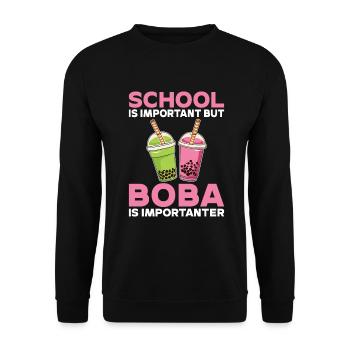 Bubble Tea Lover Gift - Unisex Sweatshirt - black - Front - Alina (178cm) & Michal (187cm)