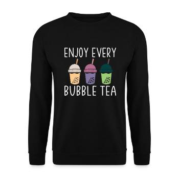 Bubble Tea Lover Gift - Unisex Sweatshirt - black - Front - Alina (178cm) & Michal (187cm)