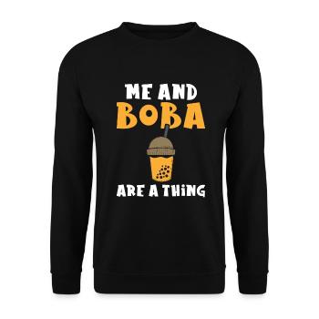 Bubble Tea Lover Gift - Unisex Sweatshirt - black - Front - Alina (178cm) & Michal (187cm)