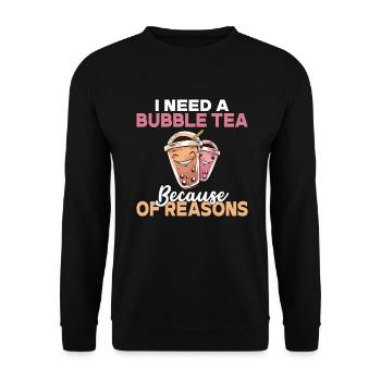 Bubble Tea Lover Gift - Unisex Sweatshirt - black - Front - Alina (178cm) & Michal (187cm)