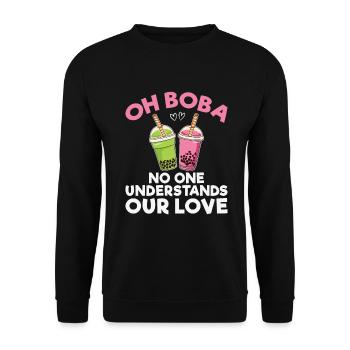 Bubble Tea Lover Gift - Unisex Sweatshirt - black - Front - Alina (178cm) & Michal (187cm)