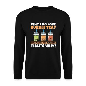Bubble Tea Lover Gift - Unisex Sweatshirt - black - Front - Alina (178cm) & Michal (187cm)