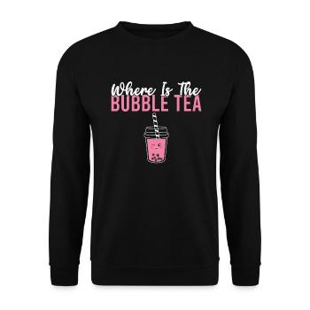 Bubble Tea Lover Gift - Unisex Sweatshirt - black - Front - Alina (178cm) & Michal (187cm)