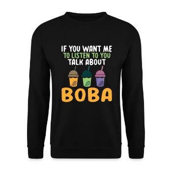 Bubble Tea Lover Gift - Unisex Sweatshirt - black - Front - Alina (178cm) & Michal (187cm)