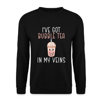 Bubble Tea Lover Gift - Unisex Sweatshirt - black - Front - Alina (178cm) & Michal (187cm)