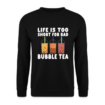 Bubble Tea Lover Gift - Unisex Sweatshirt - black - Front - Alina (178cm) & Michal (187cm)