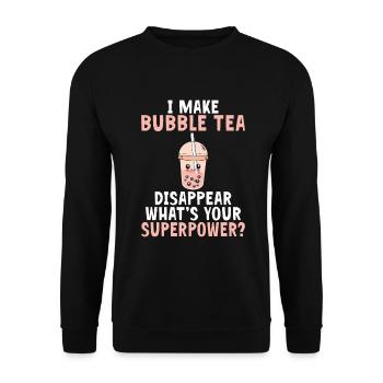 Bubble Tea Lover Gift - Unisex Sweatshirt - black - Front - Alina (178cm) & Michal (187cm)