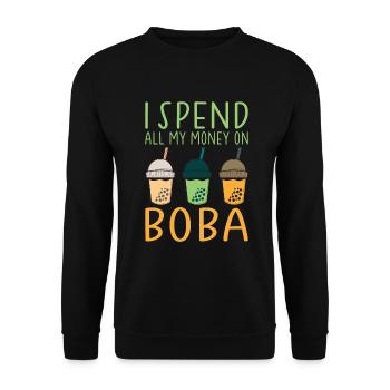 Bubble Tea Lover Gift - Unisex Sweatshirt - black - Front - Alina (178cm) & Michal (187cm)