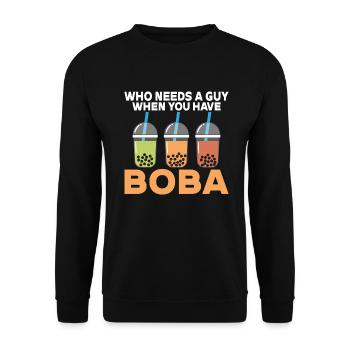 Bubble Tea Lover Cadeau - Sweat-shirt Unisexe - noir - Devant - Alina (178cm) & Michal (187cm)