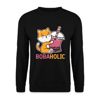 Bubble Tea Lover Gift - Unisex Sweatshirt - black - Front - Alina (178cm) & Michal (187cm)