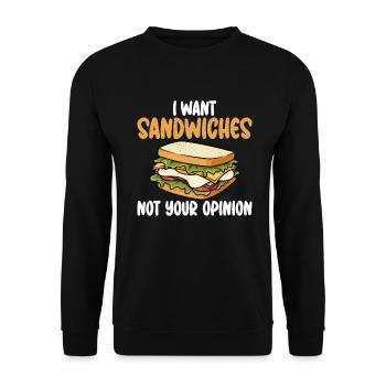Sandwich Lover Gift - Unisex Sweatshirt - black - Front - Alina (178cm) & Michal (187cm)