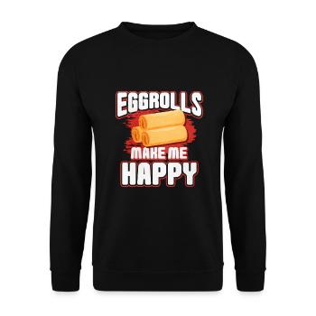 Cadeau de rouleau de printemps - Sweat-shirt Unisexe - noir - Devant - Alina (178cm) & Michal (187cm)