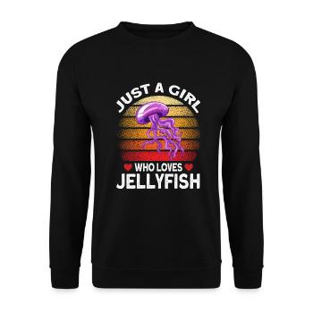 Just a girl who loves jellyfish - Unisex Sweatshirt - black - Front - Alina (178cm) & Michal (187cm)