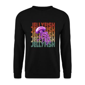 Méduses rétro - Sweat-shirt Unisexe - noir - Devant - Alina (178cm) & Michal (187cm)