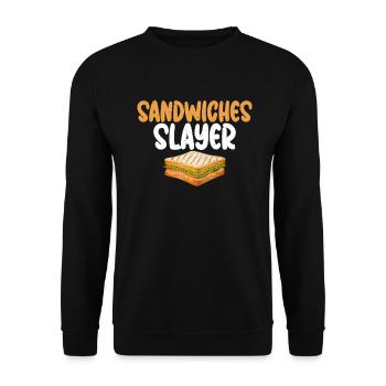 Sandwich Lover Gift - Unisex Sweatshirt - black - Front - Alina (178cm) & Michal (187cm)