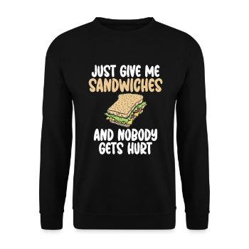Sandwich Lover Gift - Unisex Sweatshirt - black - Front - Alina (178cm) & Michal (187cm)